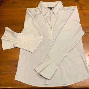 Black and white pin strip blouse